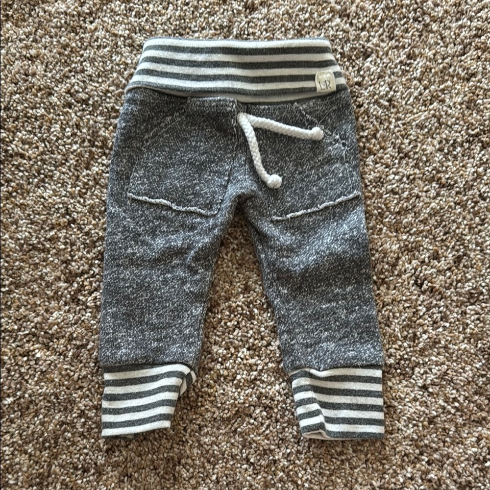 Lulu Roo Gray Striped Jogger Sweatpants